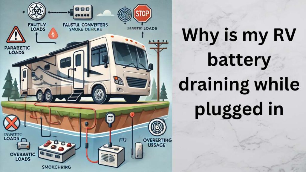 why is my rV battery draining while plugged in